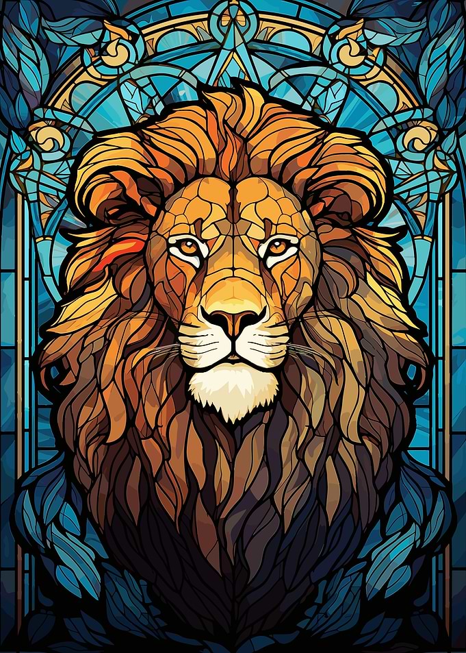 Lion Stained Glass