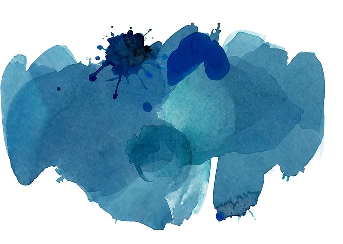 Watercolor stain blue pain