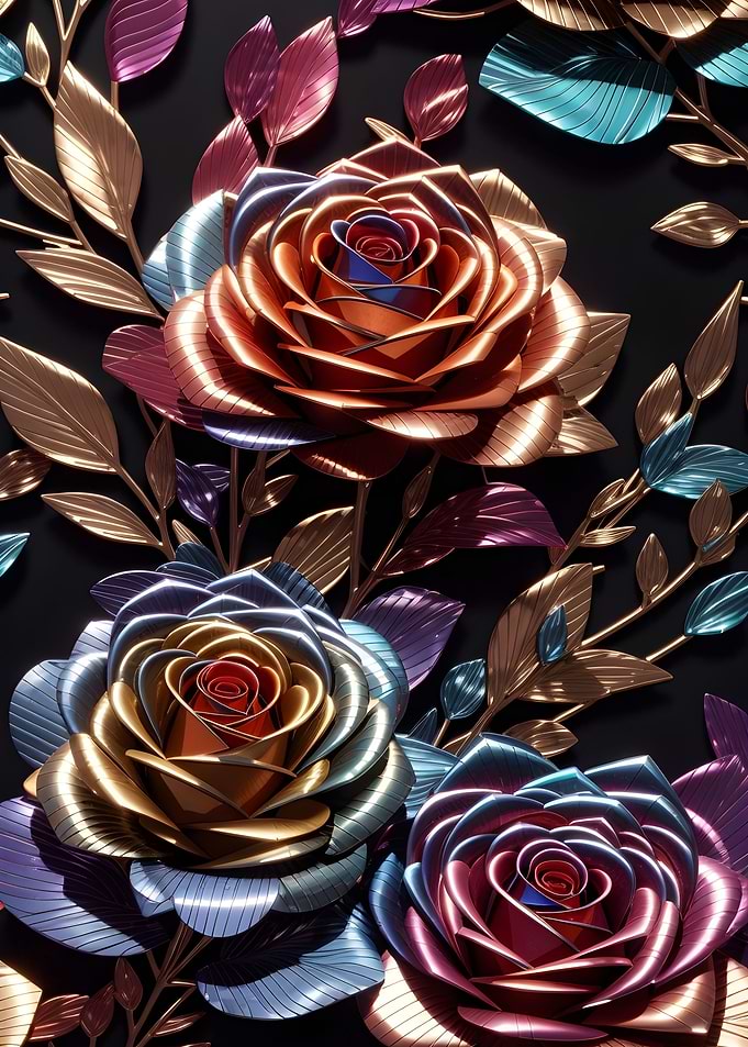Rose metallic rainbow