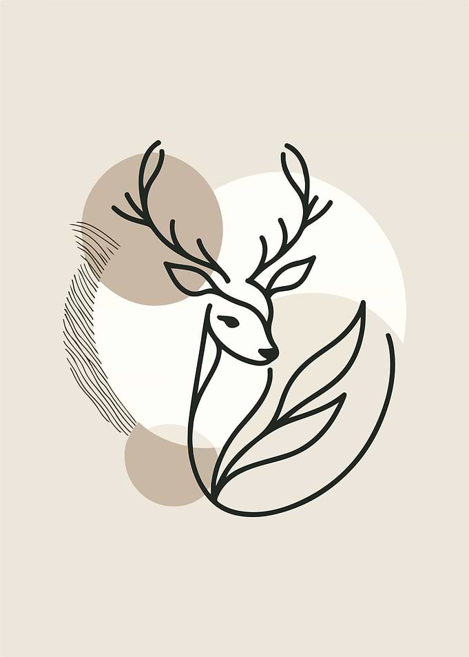 Abstract Deer Art