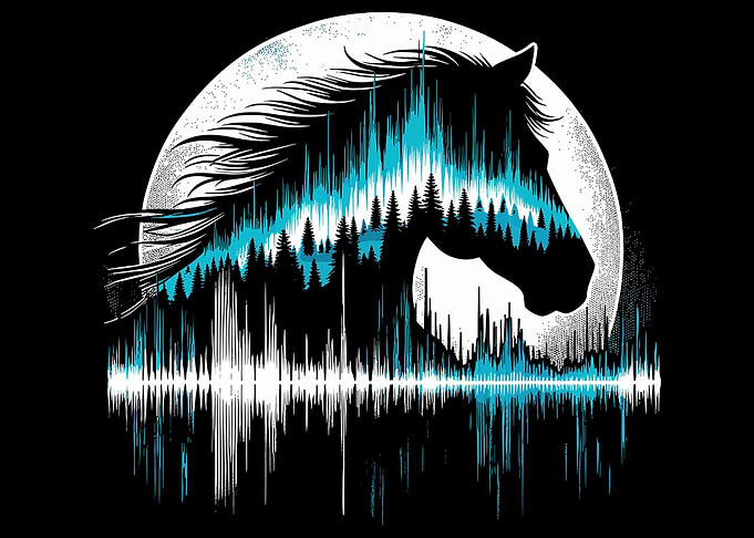 Black and Blue Horse