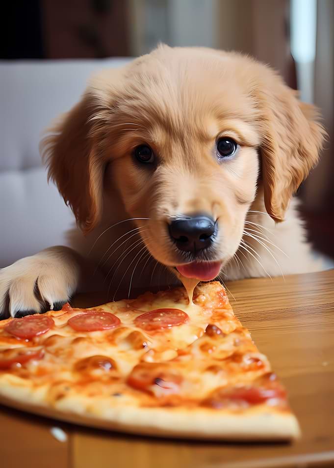 Golden Retriever Pizza Pup