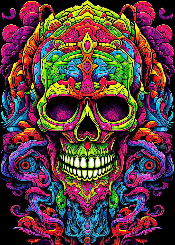Psychedelic Skull 3