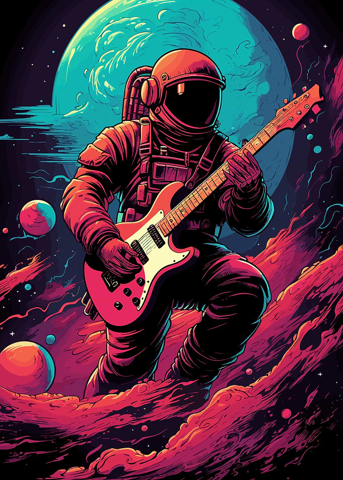 Astronaut playing Guitar