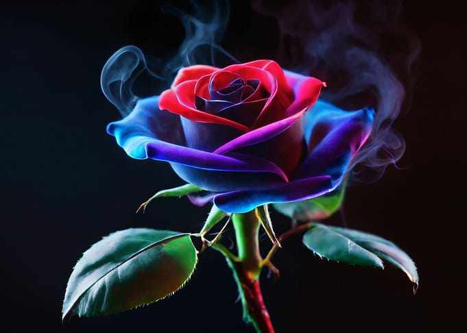 Blue red and purple neon