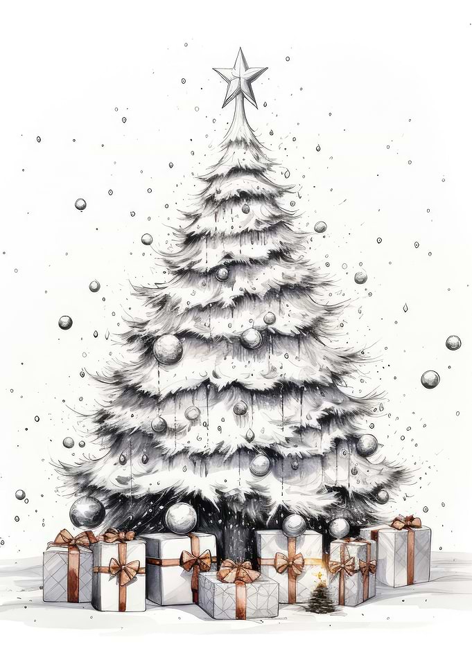 Watercolor Christmas Tree