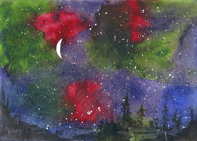 Stars in nighttime sky art