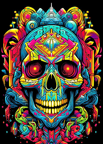 Psychedelic Skull 1
