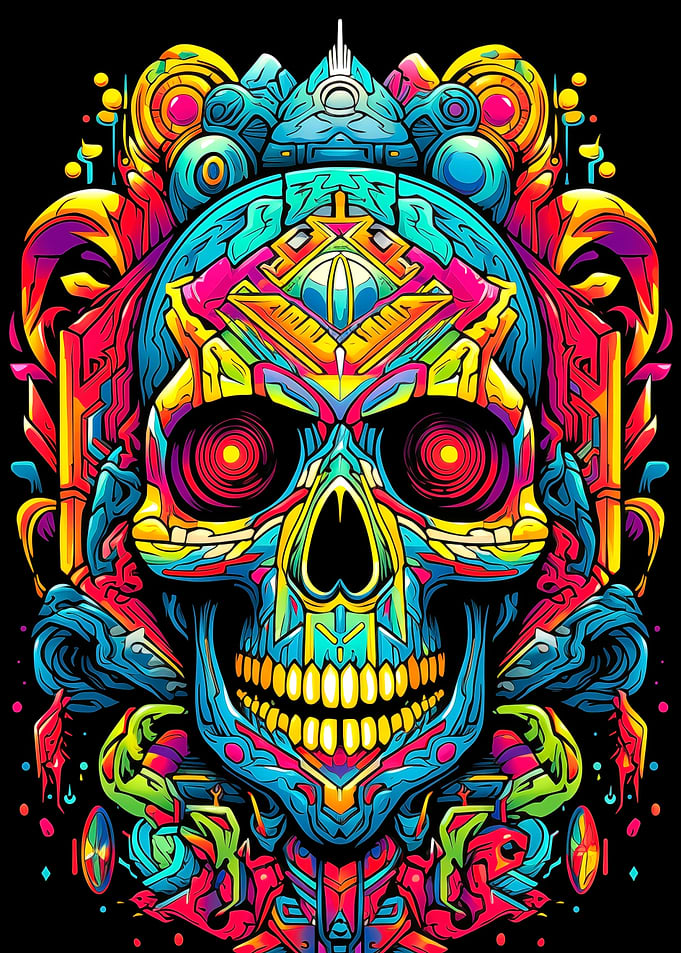 Psychedelic Skull 1