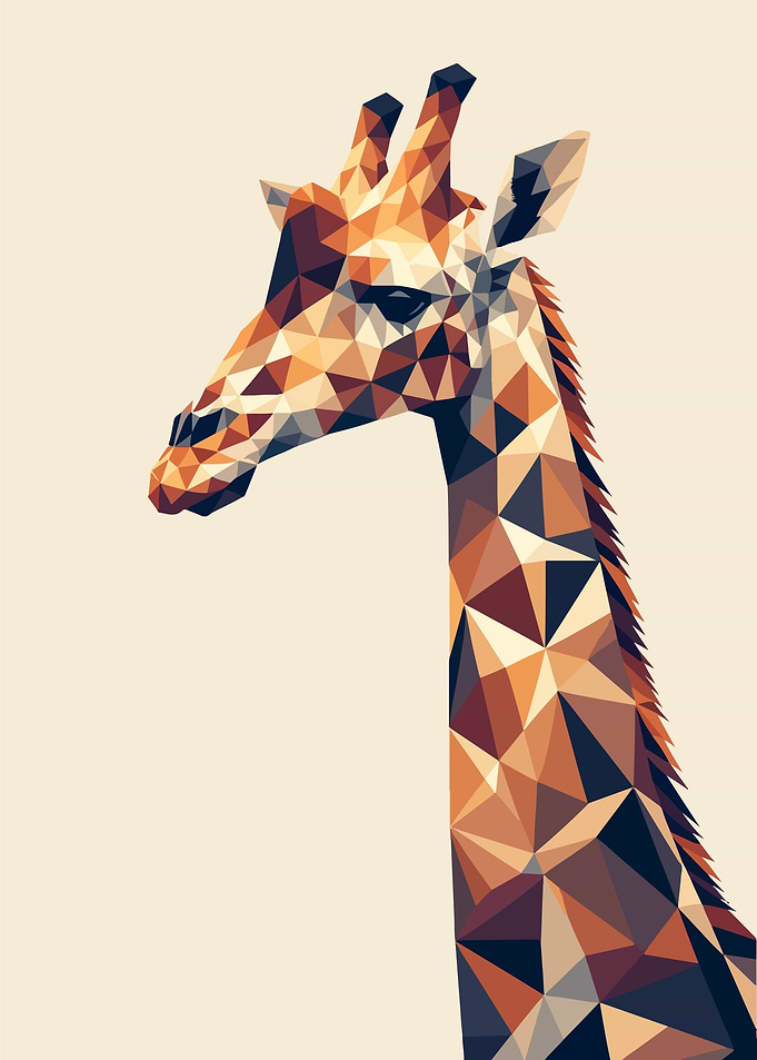 Geometric Giraffe Portrait