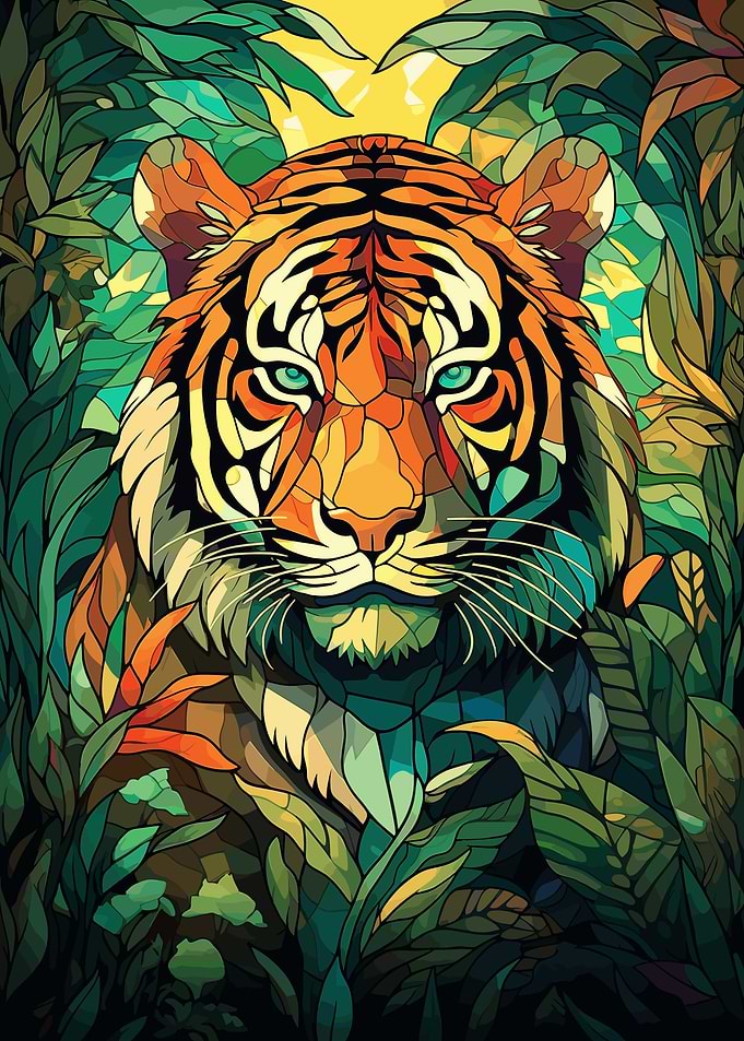 Tiger Stained Glass