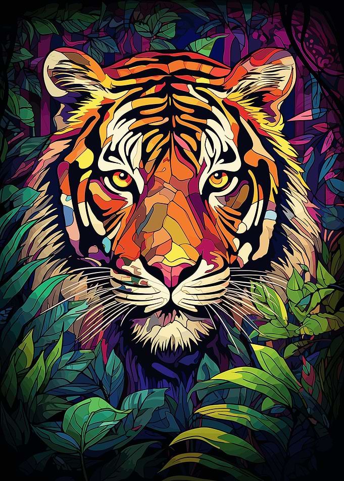 Tiger Stained Glass