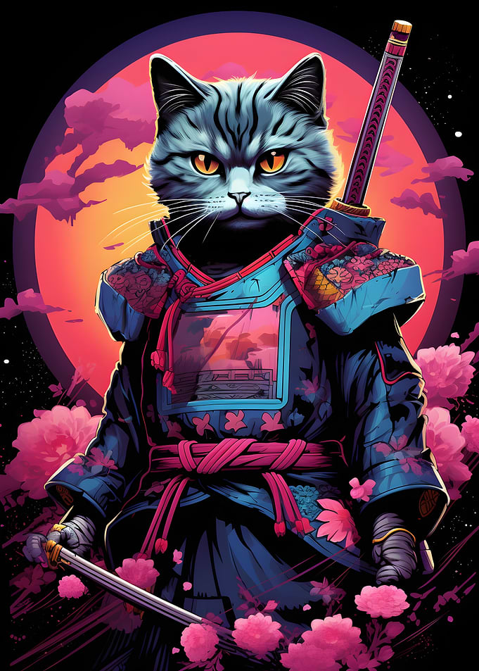 Japanese Samurai Cat