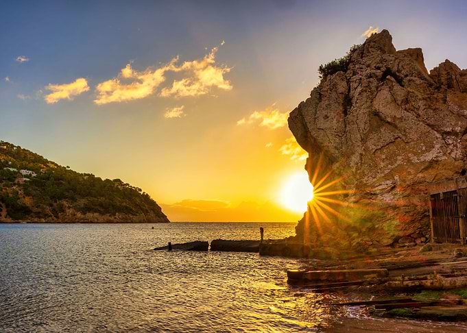 Ibiza landscape sunset sea