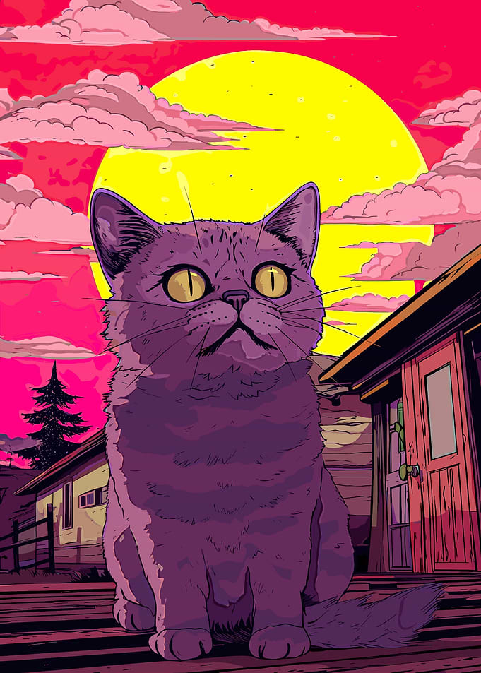 japan cat city pop