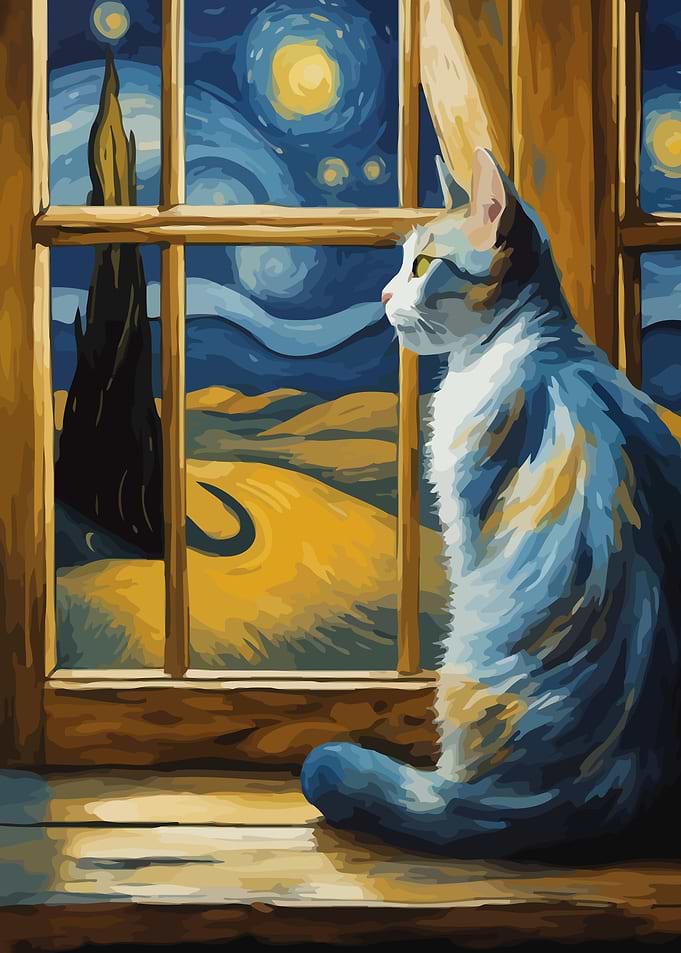 Starry Night Cat