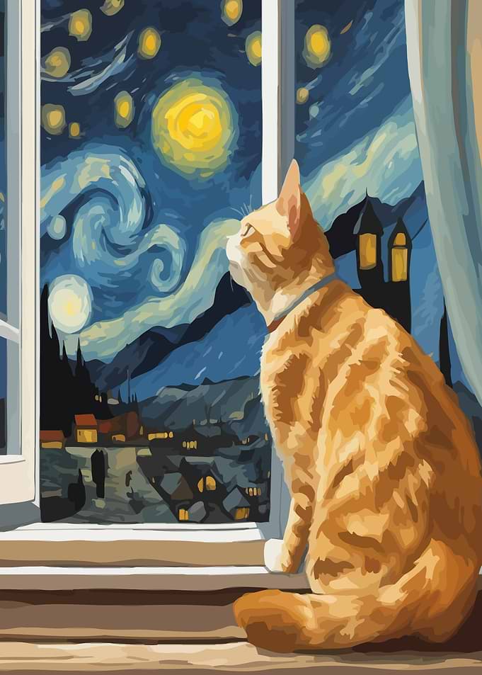 Starry Night Cat