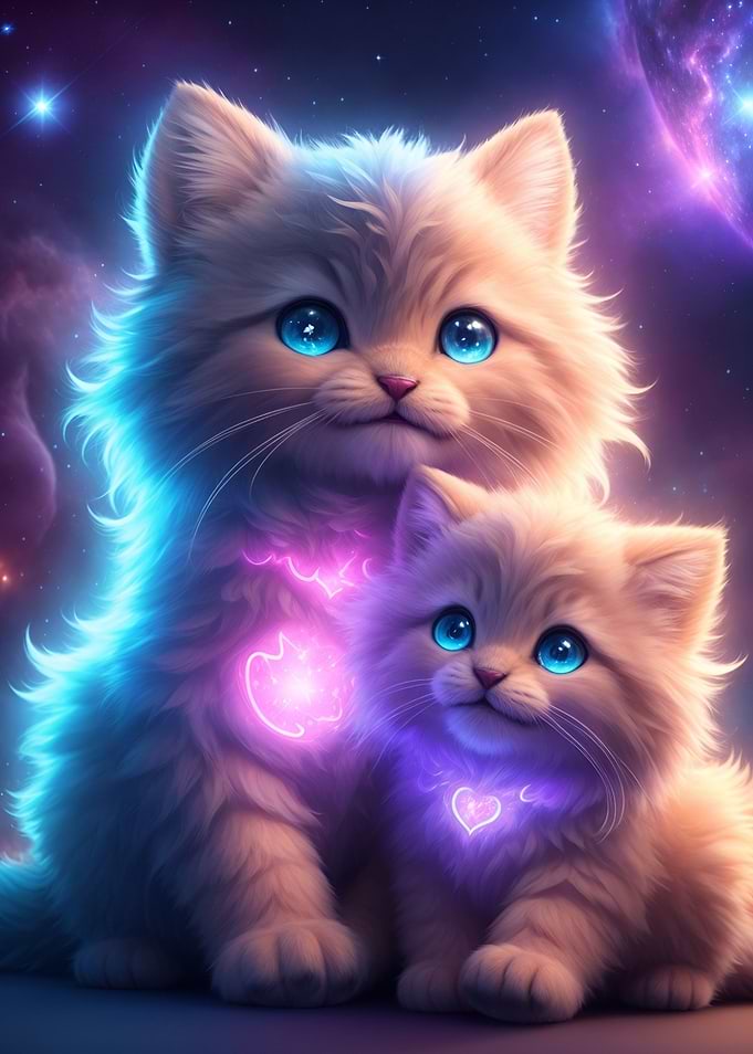 Colorful kitties