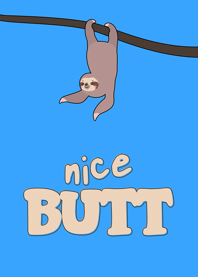 Funny Sloth Bathroom Art