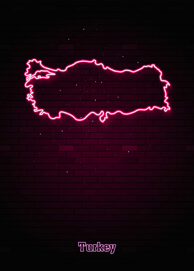 Posters map neon