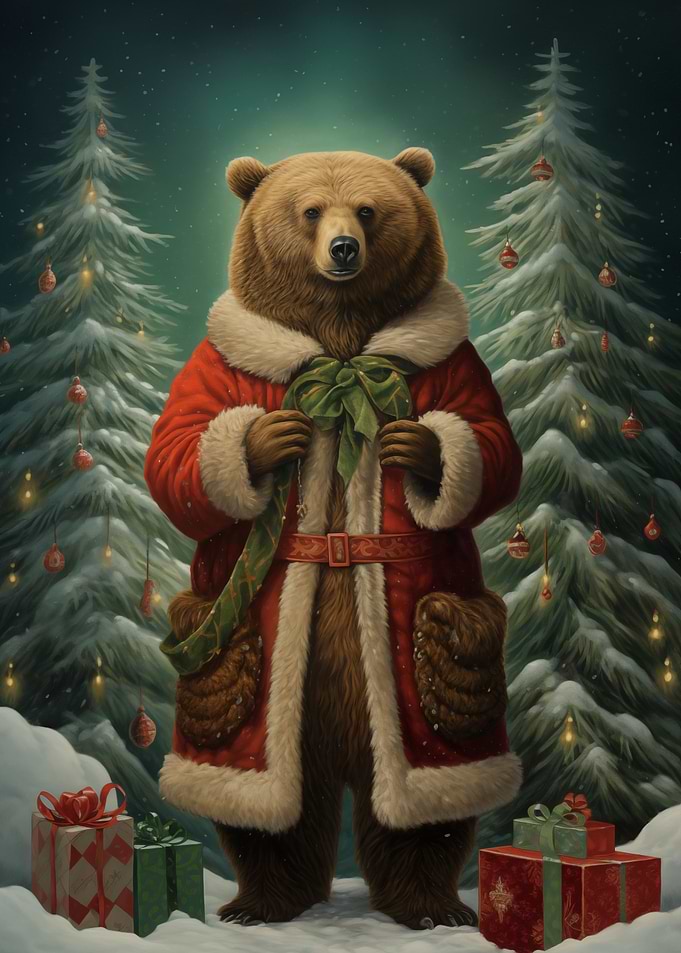 Lovely Xmas Bear Santa