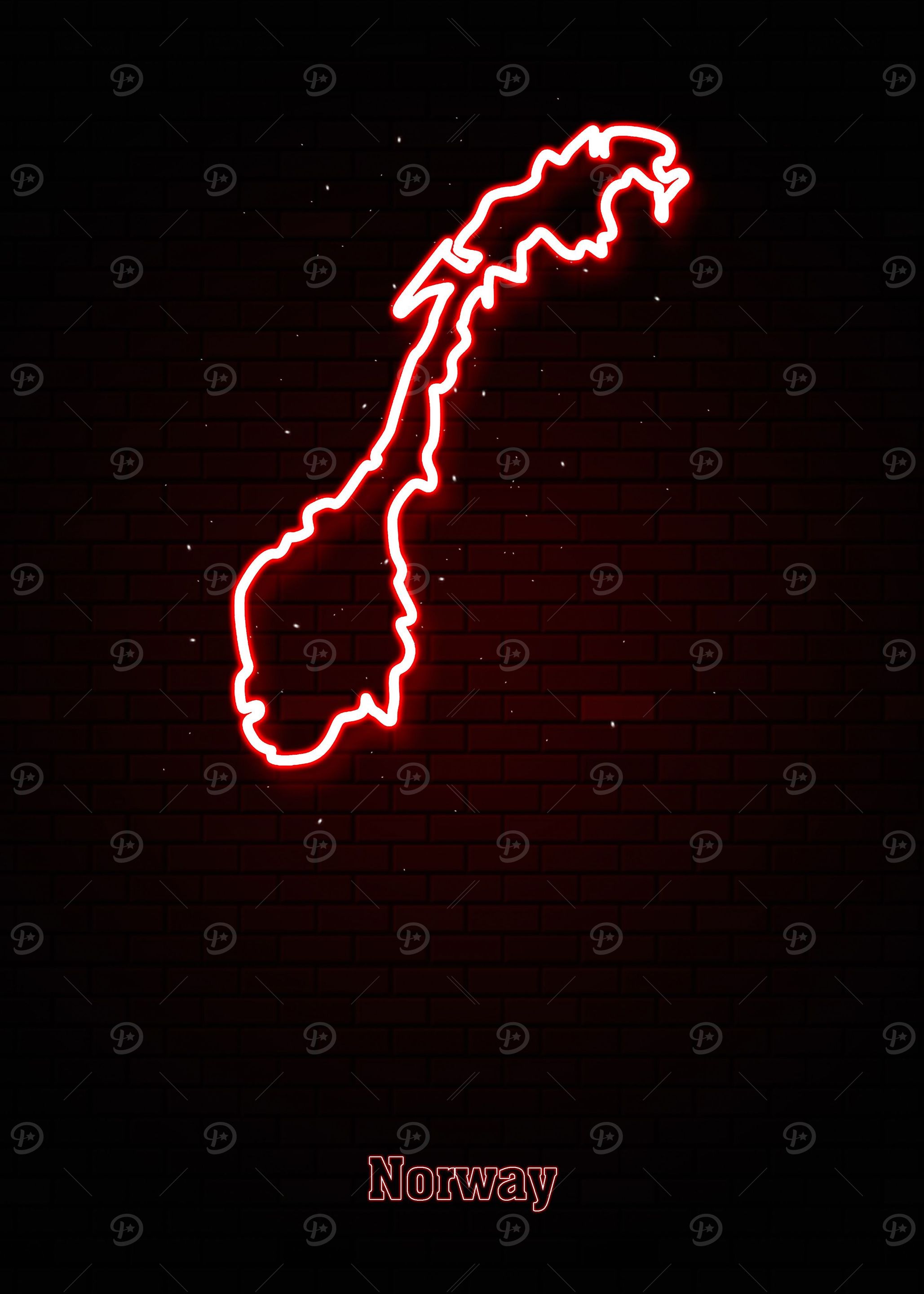 Posters map neon