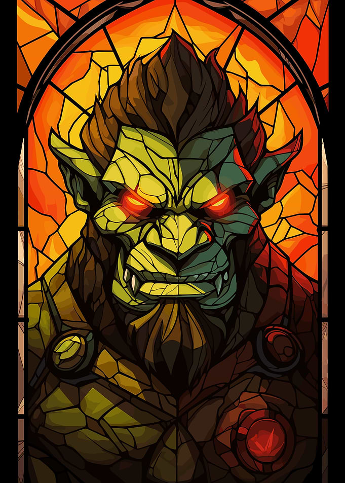 Orc Warrior Stained Glass