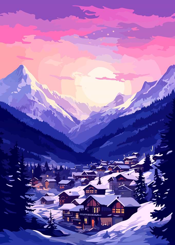 European Snow Village Art