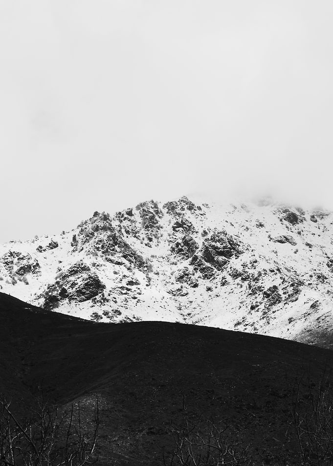 Snowy mountain landscape