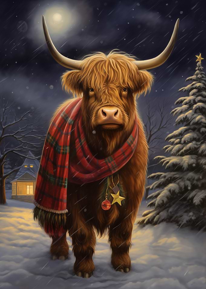 Xmas Highland Cow