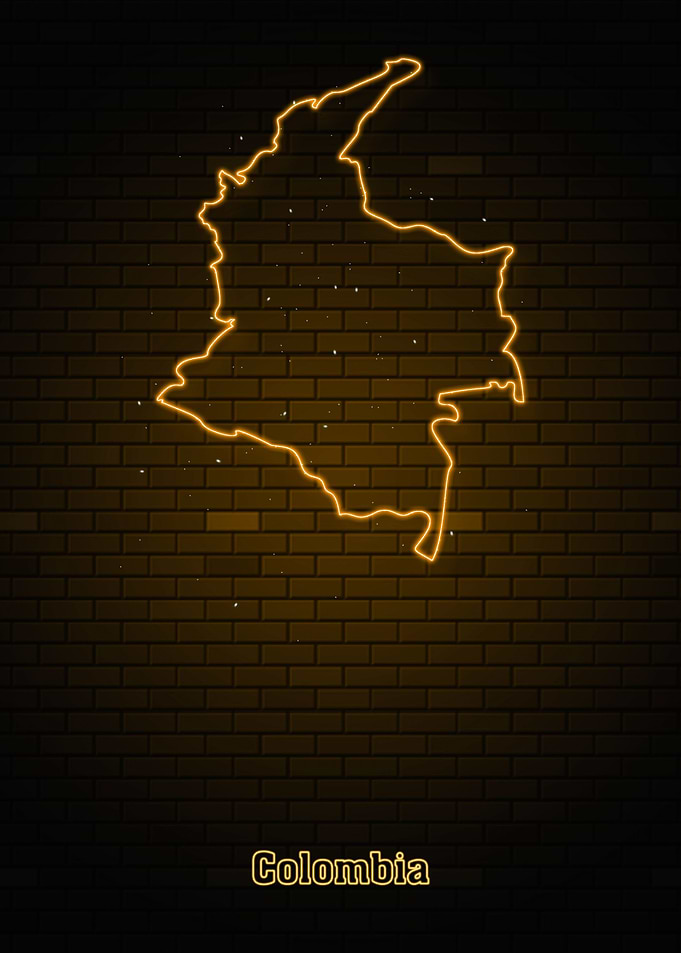 Posters map neon
