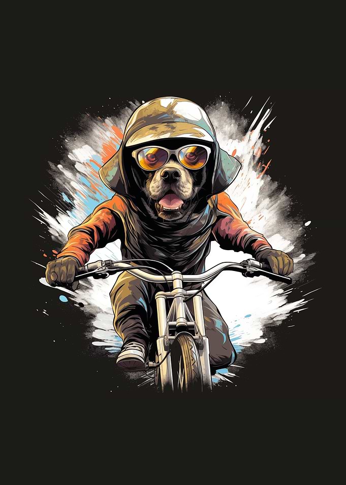 A cool dog on a BMX