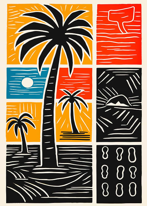 Palm Tree Paradise — living room metal wall art