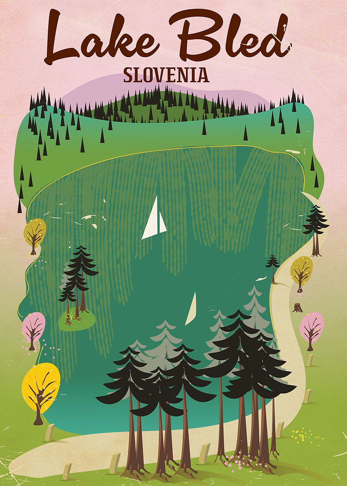 Lake Bled Travel poster