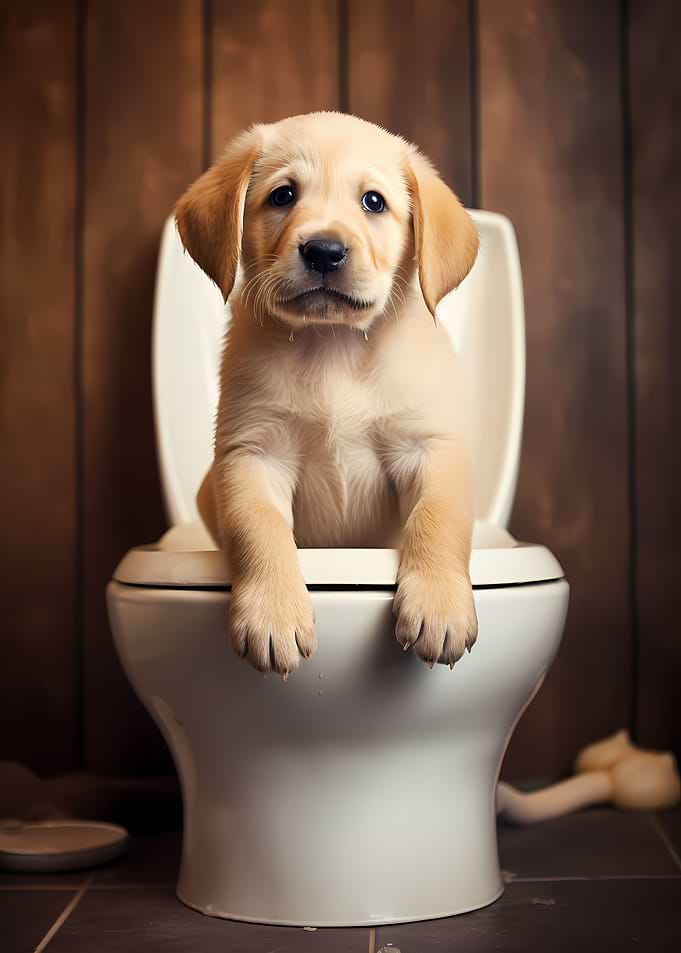 Labrador Retriever Toilet