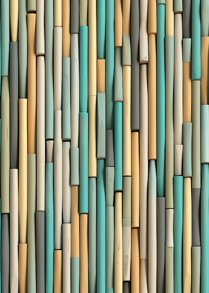 Colorful wooden sticks