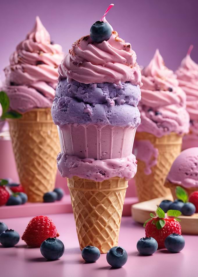 Blueberry ice cream