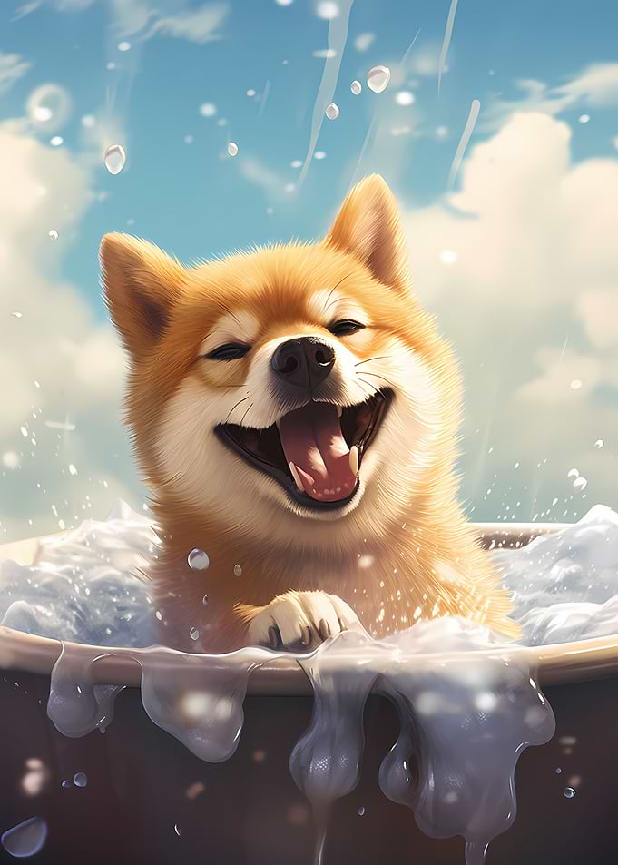 Shiba Inu Puppy Water Pup