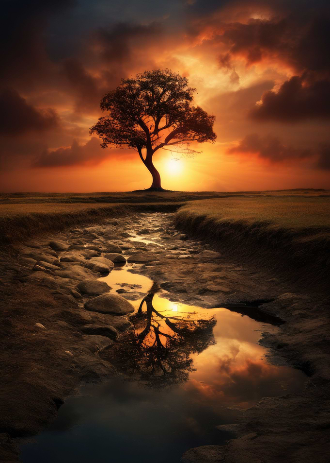 Sunset reflection