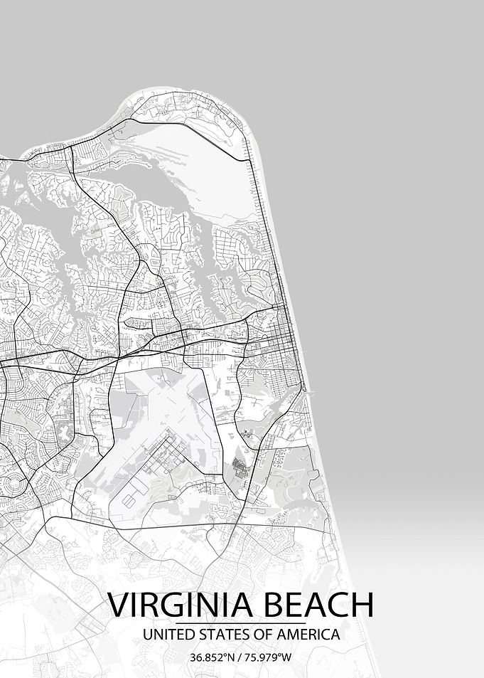 Virginia Beach White Map