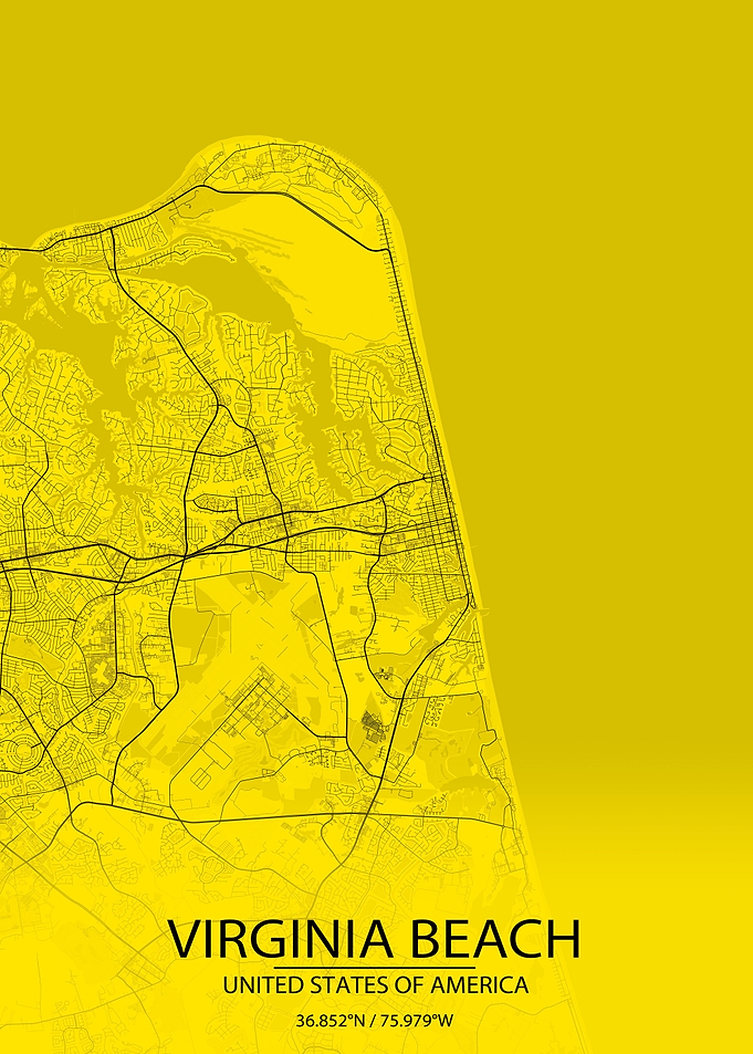 Virginia Beach Yellow Map