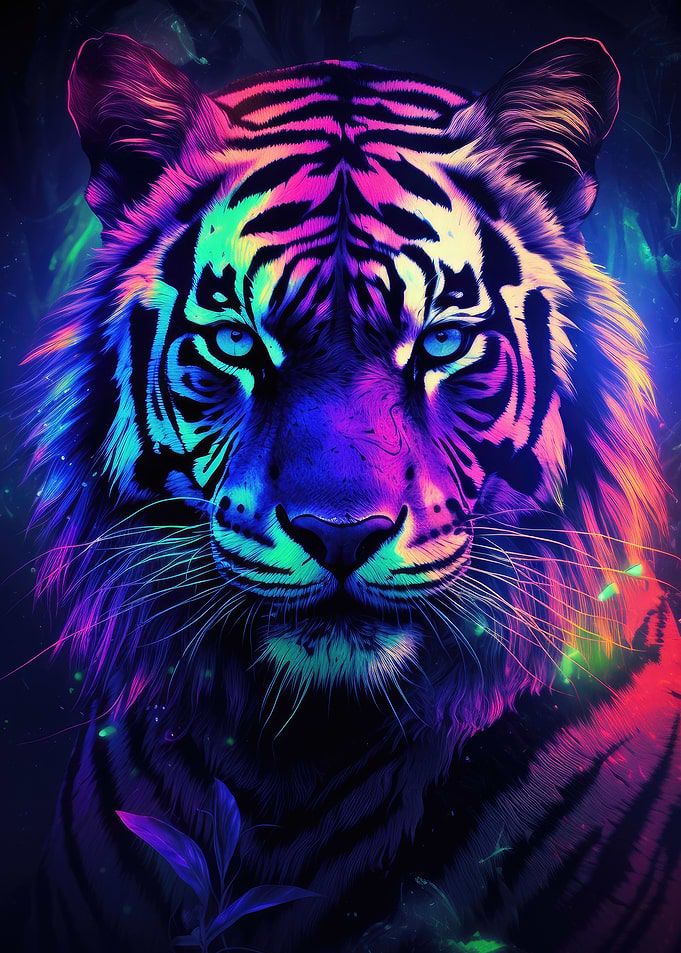 Neon Tiger Portrait