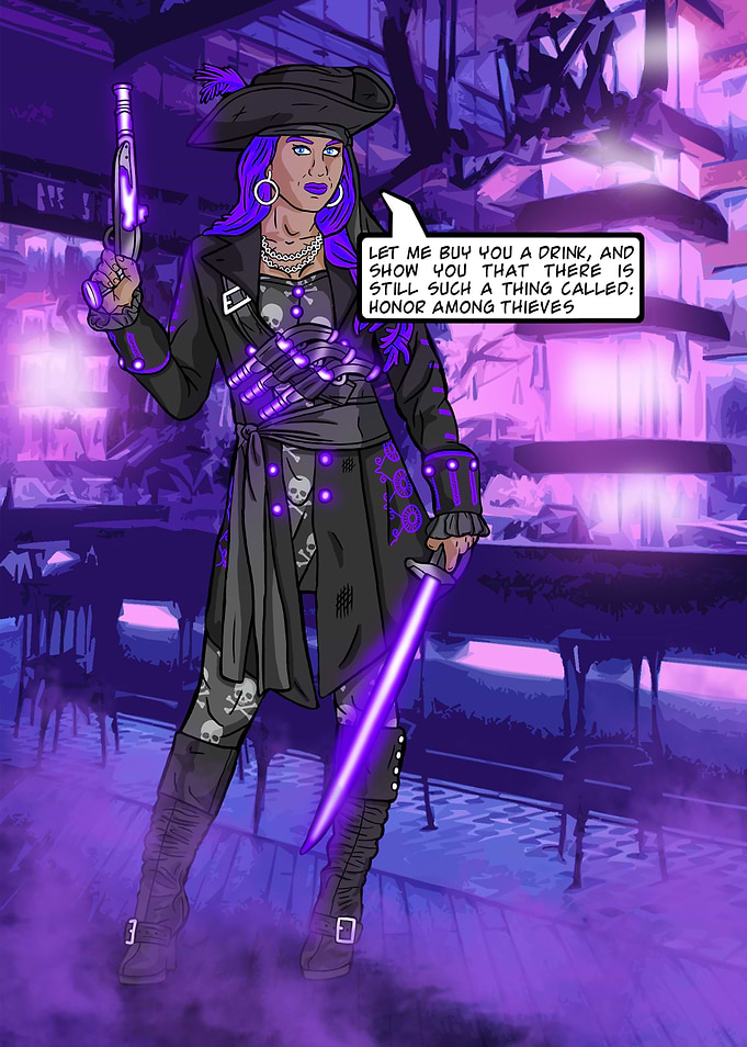 Cyberpunk Pirate Girl