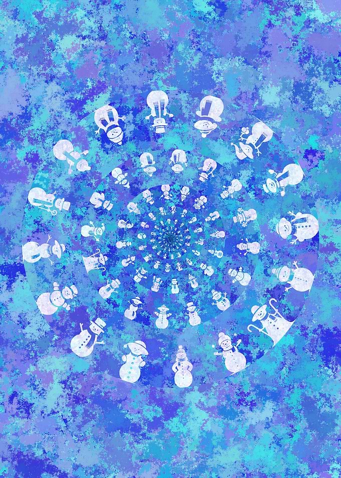 Snowman Blue Colorsplash