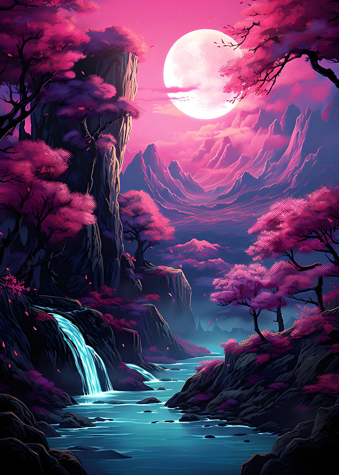 Cherry blossom moonlight