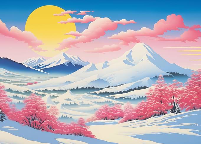 Japanese Mountains Sunrise