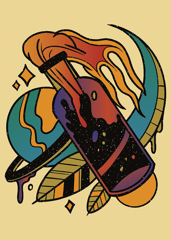 Psychedelic Fire tattoo