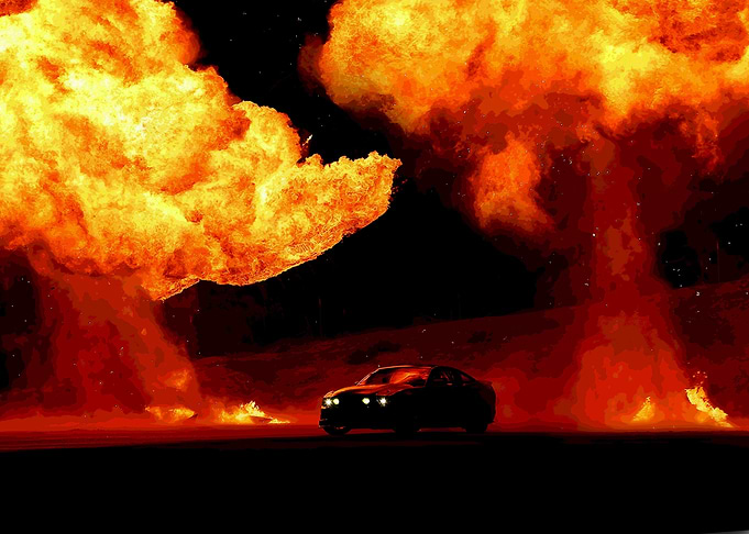 Car drifting fire