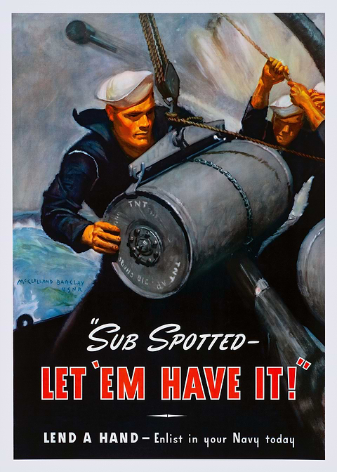Sub Spotted — vintage poster restored on metal