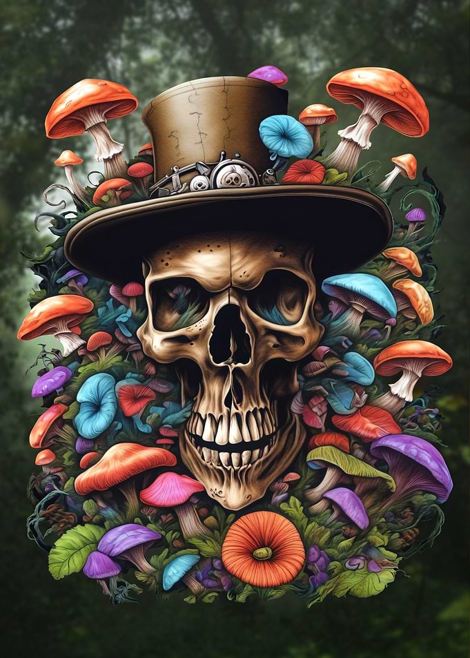 skull in the woods